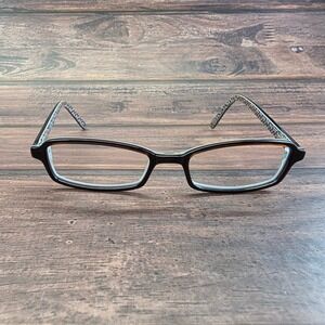 Coach Hilary 517 Brown Rectangular Eyeglass Frames Monogram Interior 135mm